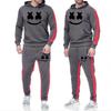 Completo da uomo invernale con cappuccio in misto cotone Tuta sportiva con stampa Marshmello Smile