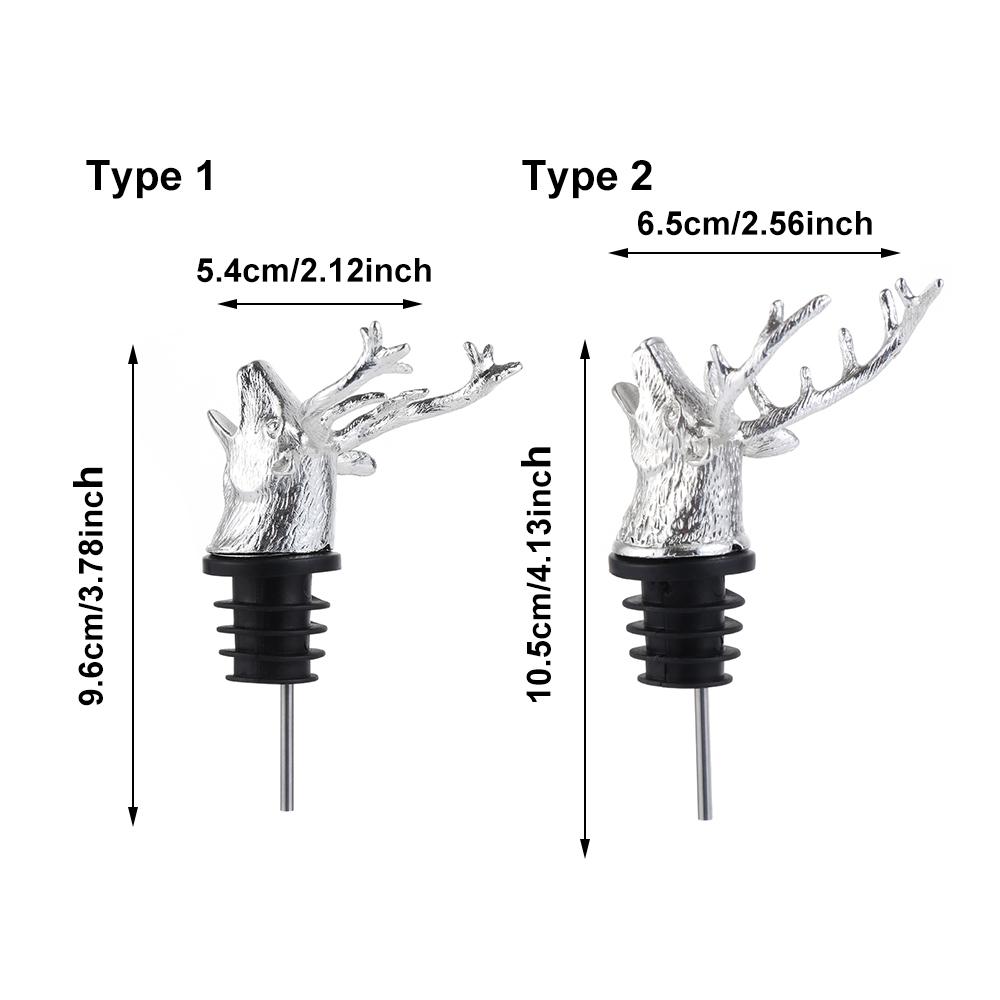 Deer Head Wine Pourer Bottle Stoppers Zinc Alloy Bar Tools Wedding Party Drinks Wine Aerators Kitchen Tool Accessories 7