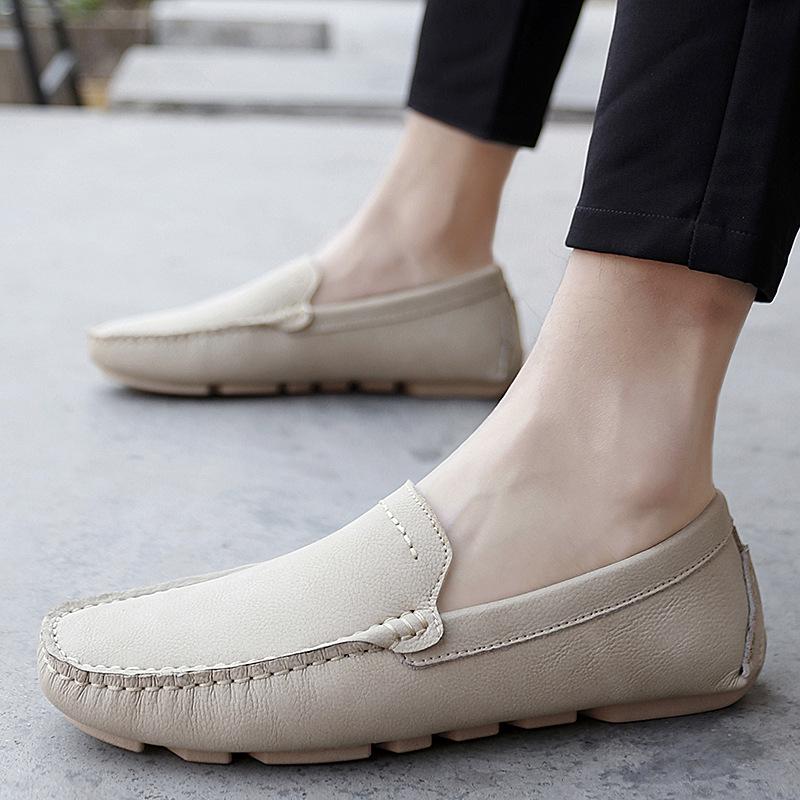 Spring 2025 Men s Moccasins: Casual Large Size Slip-on Genuine Leather Loafers 42