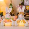 Easter LED Light Rabbit Doll Spring Easter Decorations for Car Rabbit Ornaments Kid Gift 2024 Holiday Party