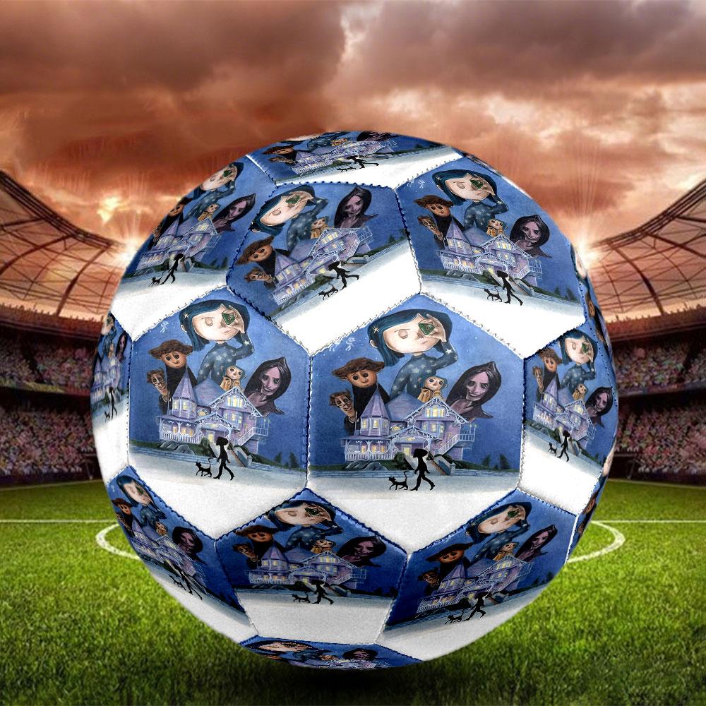 Coraline Print Size 5 Soccer Ball, Standard Match Football for Sports Game and Team Practice, Ideal Gift for Soccer Fans