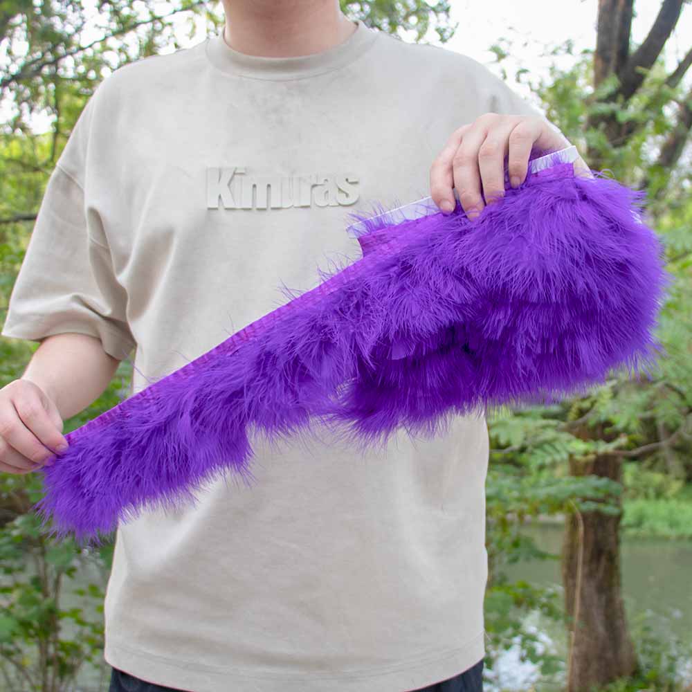 1M Weiche Truthahnfedern Besatz Fransen 8-10cm Weiß Marabu Feder für DIY Nähen Kleidung Bänder Hochzeitsfeier Kleid Dekoration