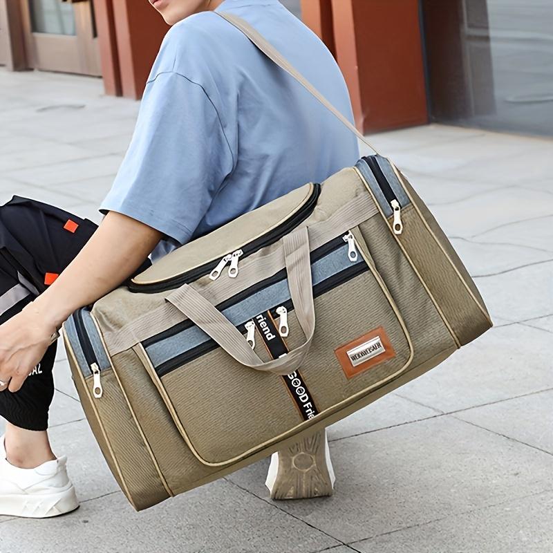 Large Capacity Multifunctional Nylon Luggage Bag Foldable Portable Travel Duffel for Men Business Trip Clothing Storage