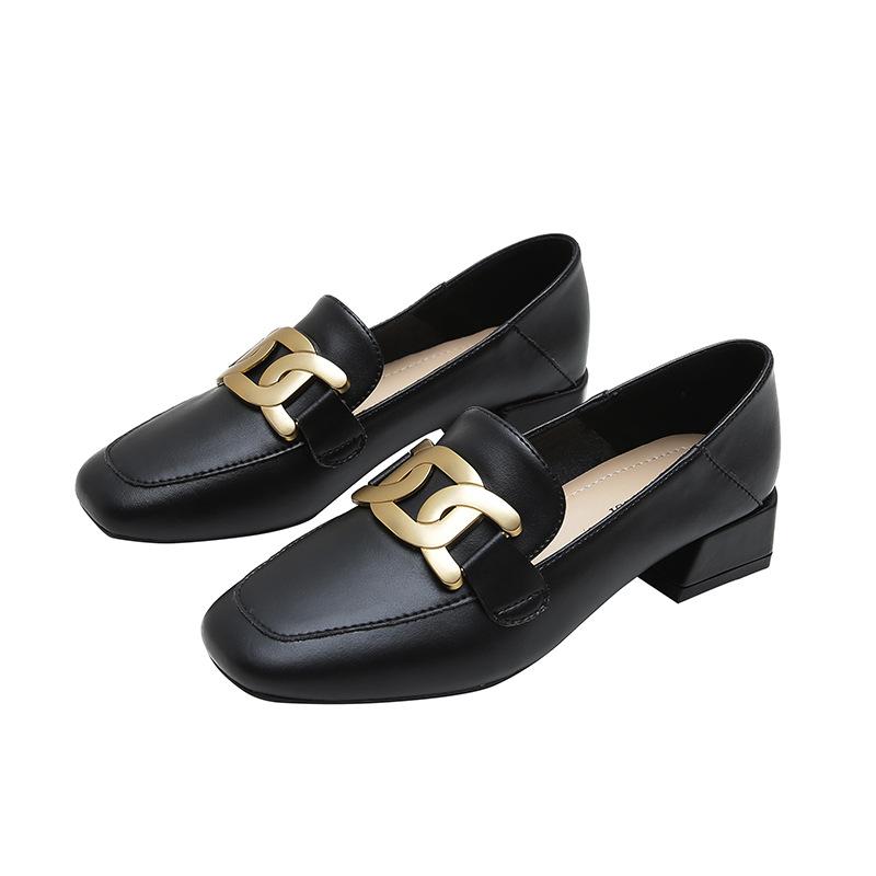 Size 33-43 Women Mules Low Heels Shoes Female PU Leather Brand Design Soft Comfortable Black Beige Slip On Footwear