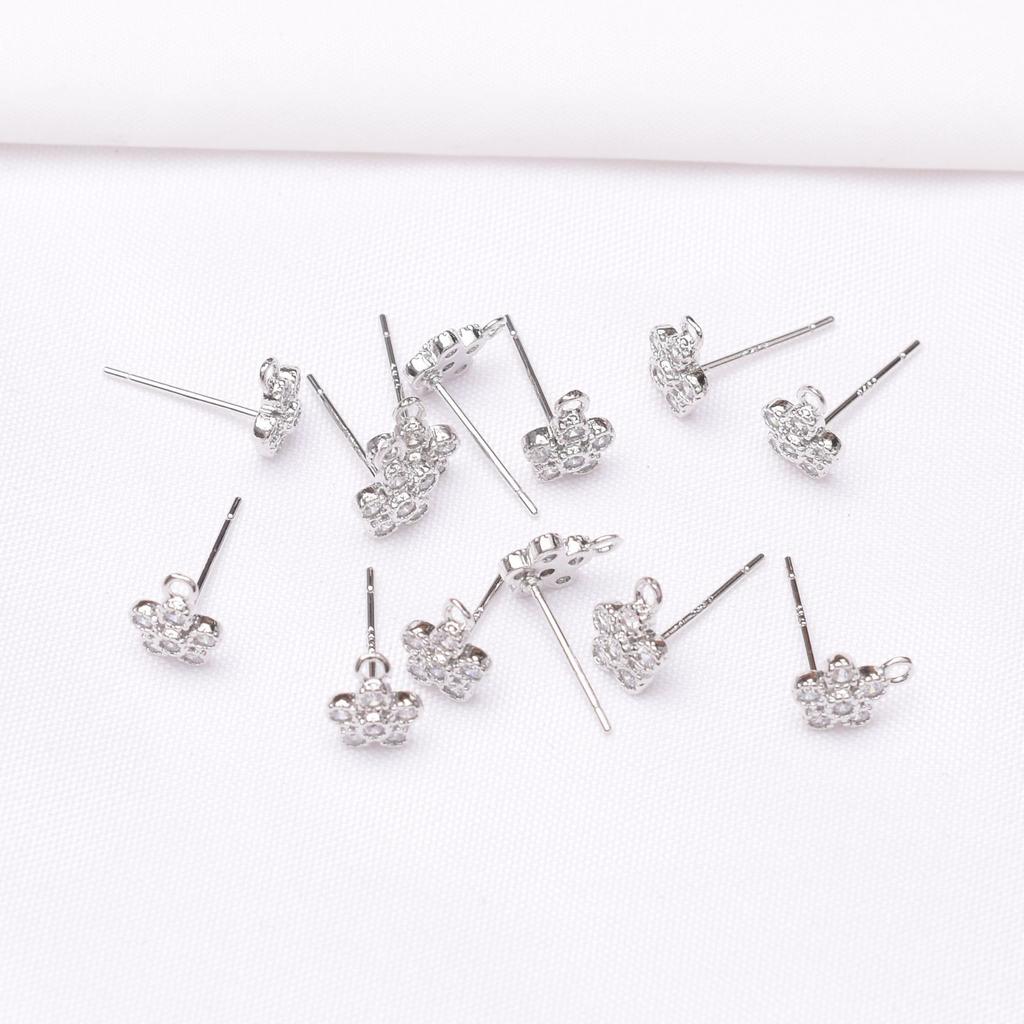 10 peças 14K ouro-envolto borboleta micro-incrustada com brincos de pino pendurados S925 prata agulha faça você mesmo joias sol orelha agulha acessórios trabalho em andamento