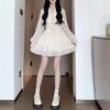 Small People Wear Long-sleeved White Dresses In Early Autumn, New Arrival Springtime Temperament Fairy Princess Waist Skirts