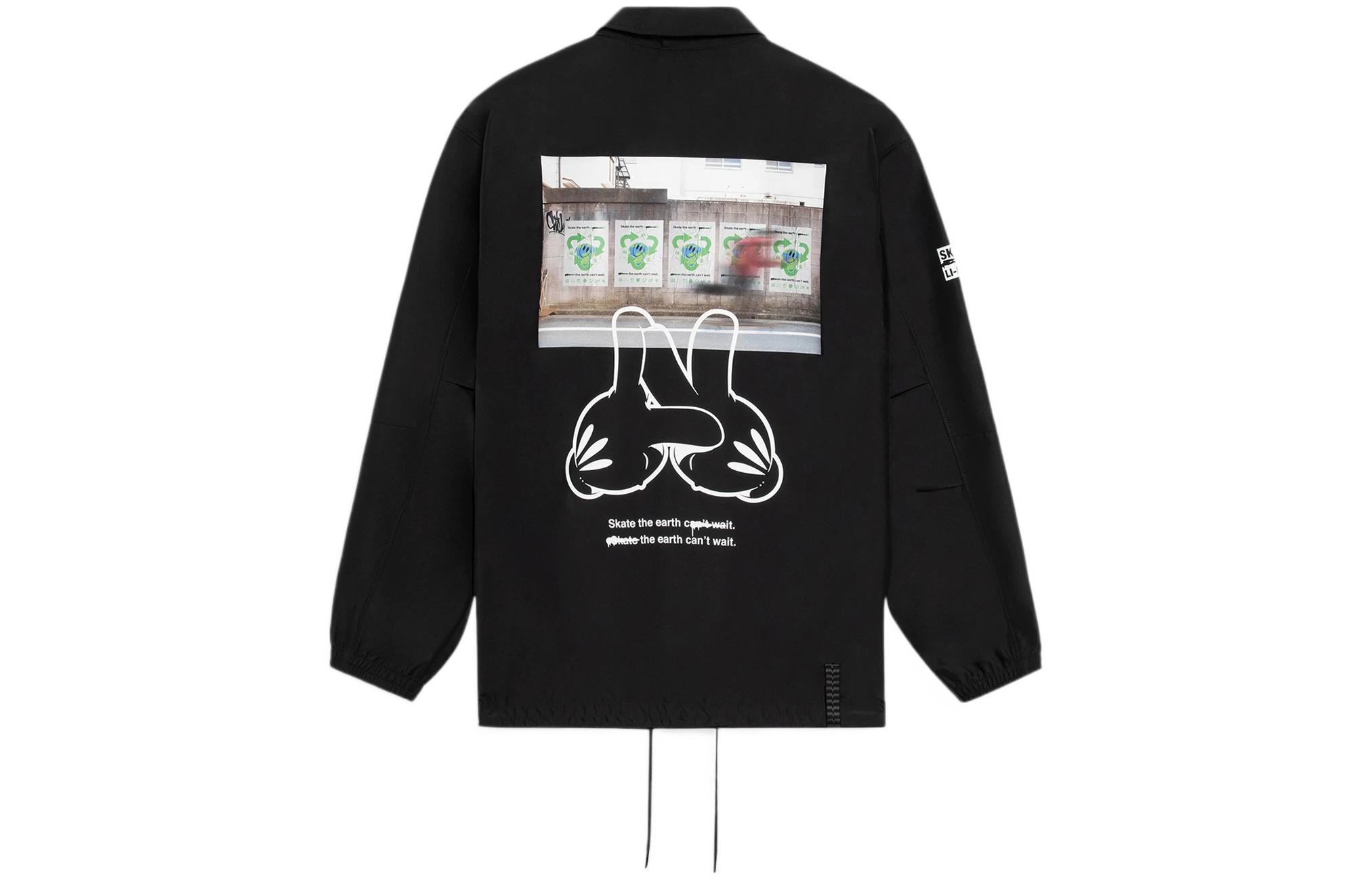 Li Ning Skateboard Jackets Men s Black Lapel Moderate Other AFDS283-2 L