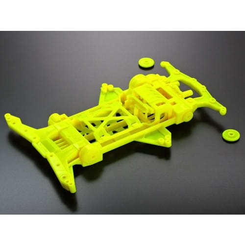 Tamiya Mini 4WD Special Edition Super XX Fluorescent Chassis Set (Orange/Yellow) 95479