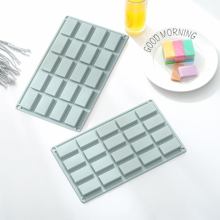 DL 20 Grids Rectangular Silicone Cake Mold Jelly Pudding Chocolate Block Mould