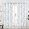 Refreshing Floral Print Pattern Curtains Blue Brown Floral 2 Pcs Living Room Bedroom Kitchen Balcony Blackout Decor