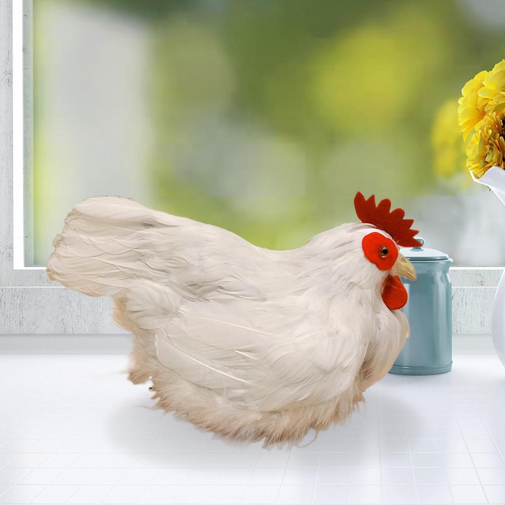 Realistic Hen Model Teaching Props Sculpture Artificial Farm Animal Chicken Simulation Model for Home Easter Party Yard Store