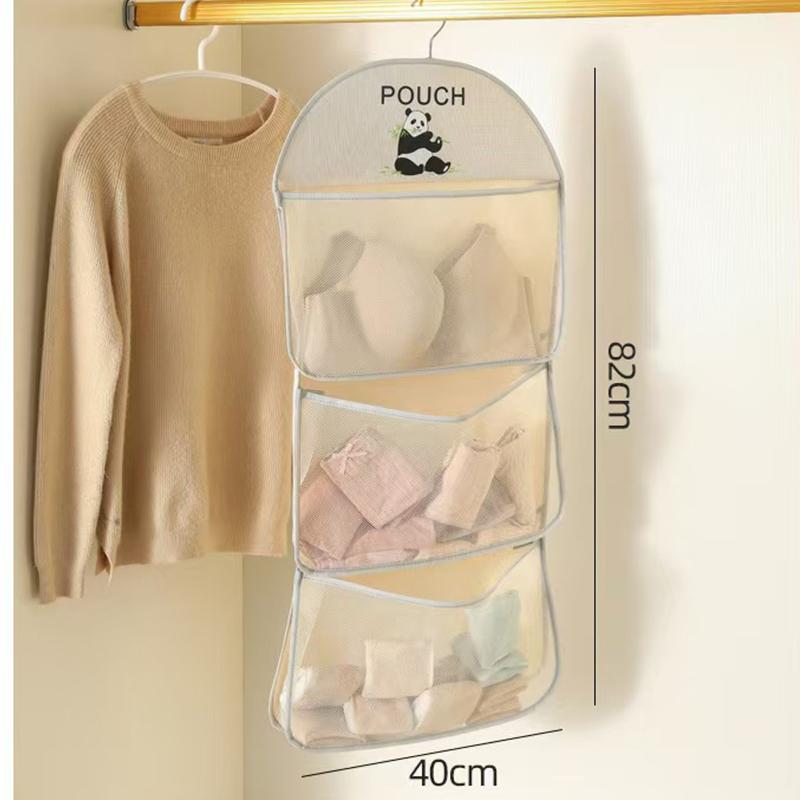 Multi-Layer Storage Mesh Bag Save Space Large Capacity Socks Storage Bags Wardrobe Hanging Multi-Function