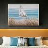 Vintage Ship Sailing Retro Nordic Canvas Poster Painting Boat At Sea Wall Art Pictures for Living Room Bedroom Office Decor