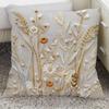 Funda de almohada de floración rica con adorno de flor tridimensional Funda de almohada Decoración de sofá para el hogar Funda de cojín Almohada de mesita de noche