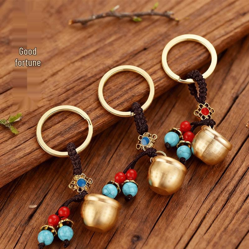 Porte-clés Jarre Baifu Année du Serpent: Pendentif Gourde Fu Lu Attirant la Richesse