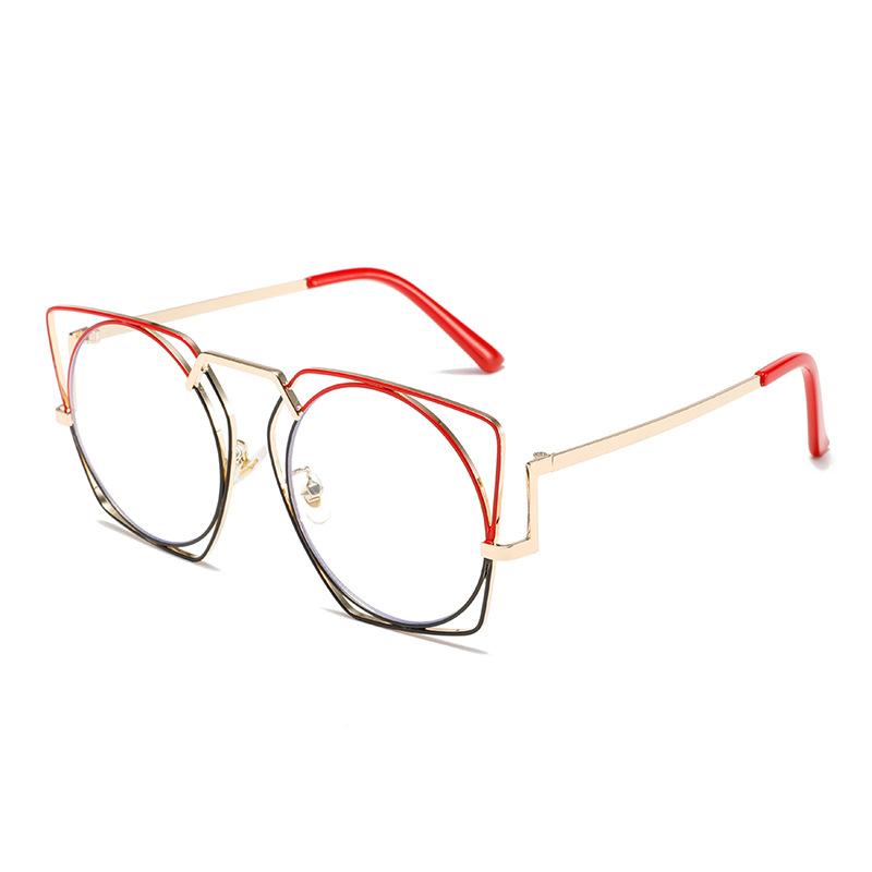 New Arrival Irregular Large High-End Retro Square Frame for Men and Women Anti-Blue Light Metal Frame Eyeglasses