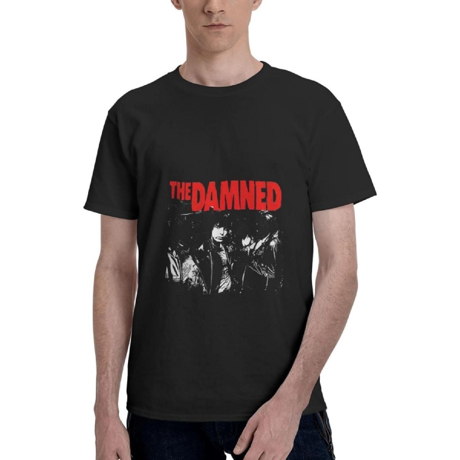 Moecttlx Mens T-Shirt Damned Punk Rock Bands T Shirt Sport Tee Sleeve Tops Tee S