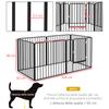 6-Panel Modular Dog Playpen for Indoor and Outdoor, In Steel, 164x83x80 Cm, Black