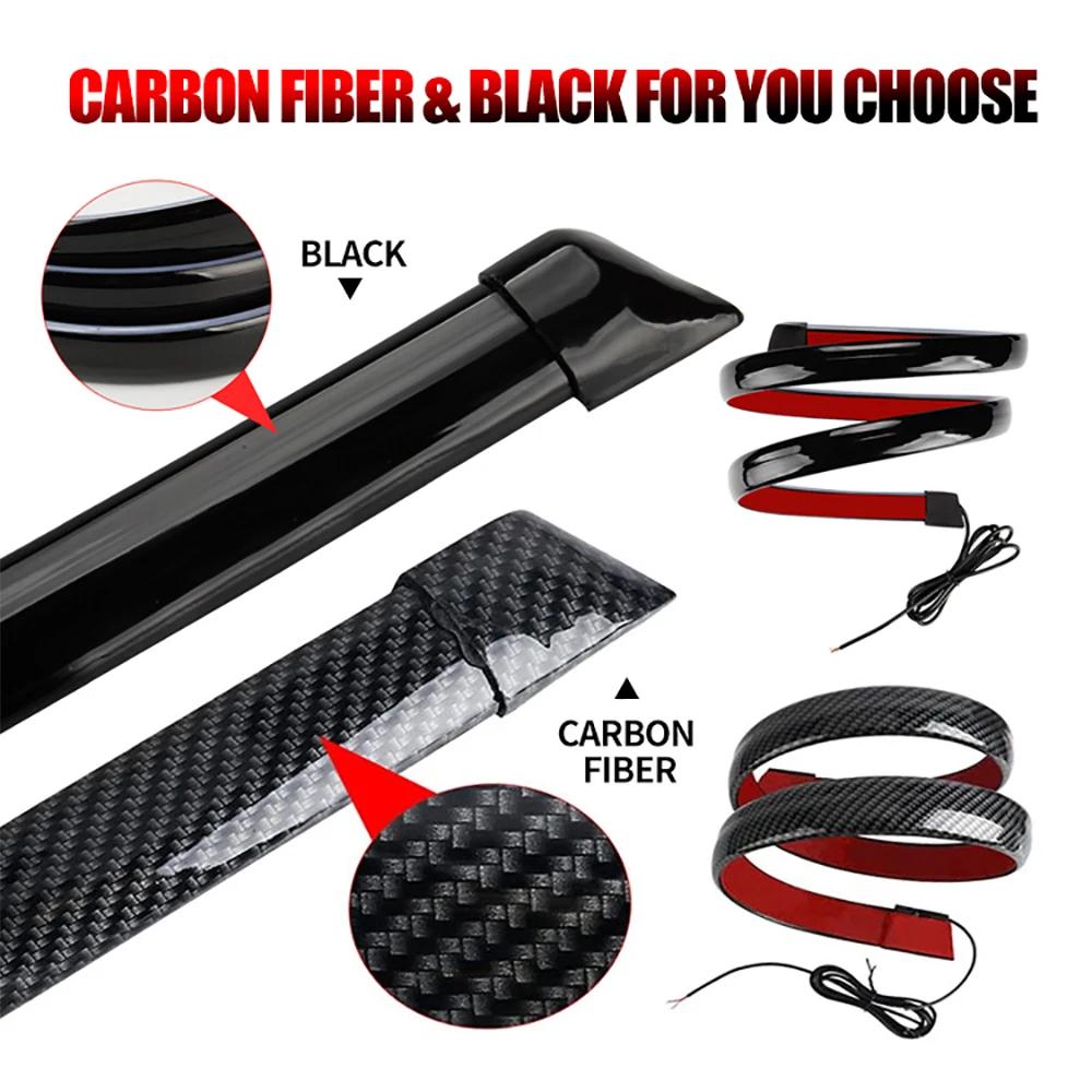120 cm LED Spoiler Auto Licht Für Universellen Heckflügel Schwarze Kohlefaser Die 3. Rückleuchten LED Bremslicht 12V
