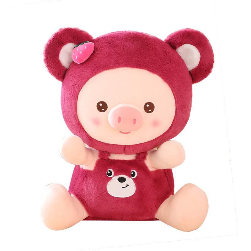 Strawberry Delightful Pig Plush Pillow Cute Cartoon Stuffed Doll Gift