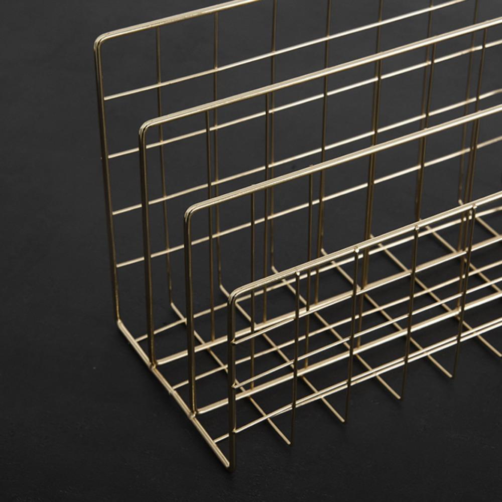 Three Grid Desktop Storage Rack L Shaped Mail Sorter Holder Bookcase Holder For Office Workers