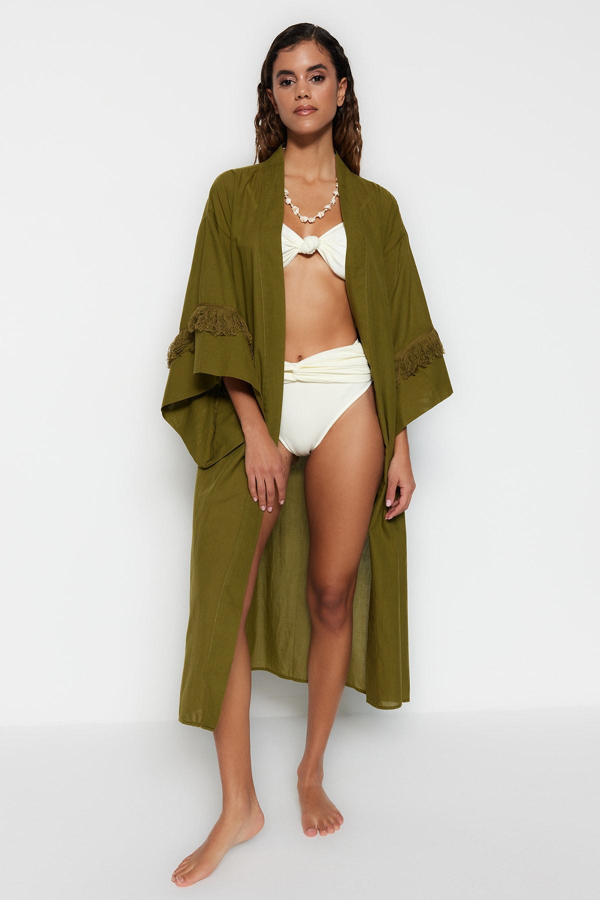 

Оранжевое кимоно и кафтан с кисточками TBESS22KM0046