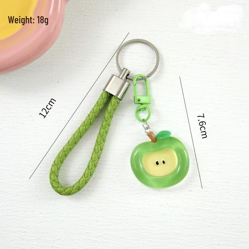 Mini Apple Keychain Nail Clippers & Scissors with Ear Spoon - Cute Car Accessories & Bag Charm for Couples