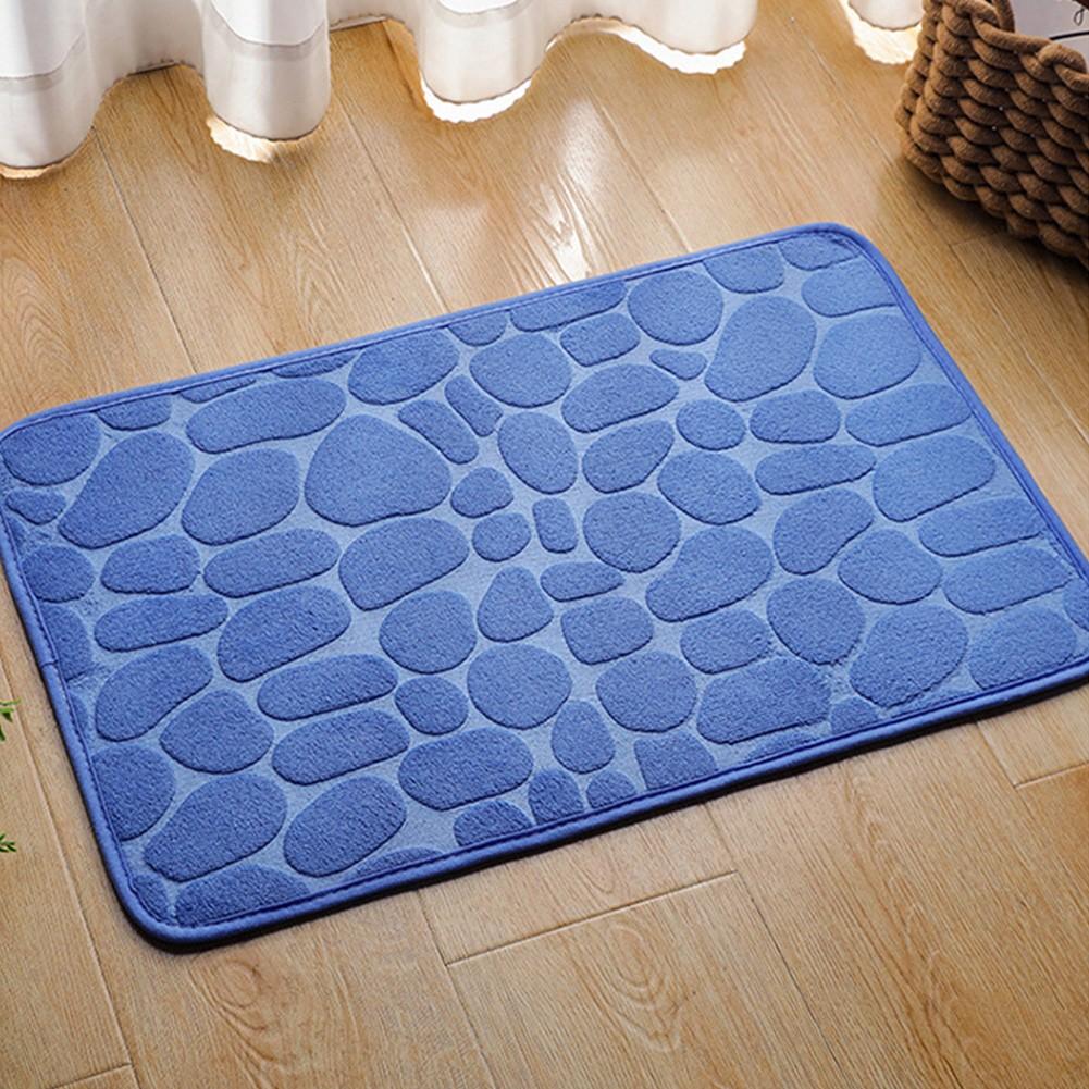 

Memory Foam Bath Mat Ultra-Absorbent Mat Stylish Bathroom Decor Shallow blue