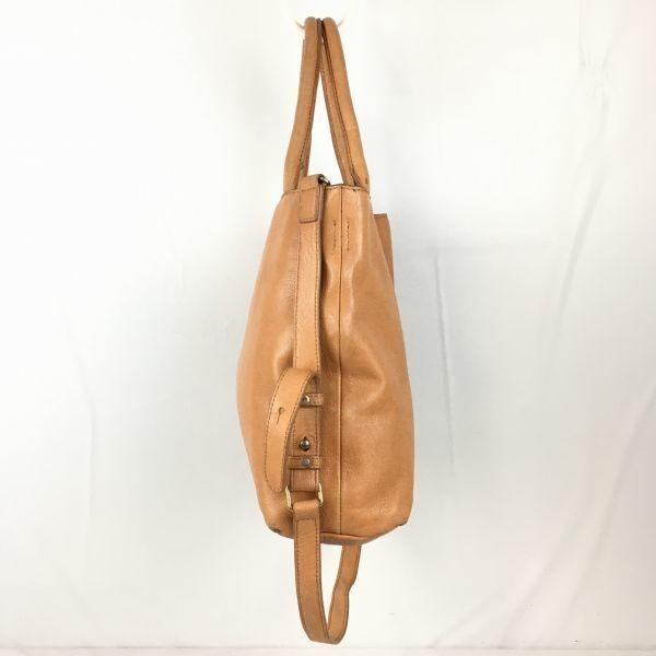 Tsumori Chisato Leather Hand Tote Bag Orange Beige(USED)