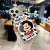 Cute M-Mafalda Phone Case For iPhone 17 16 15 14 13 12 Pro Max Plus Electroplated Metal Shockproof Bumper Case Glass Back