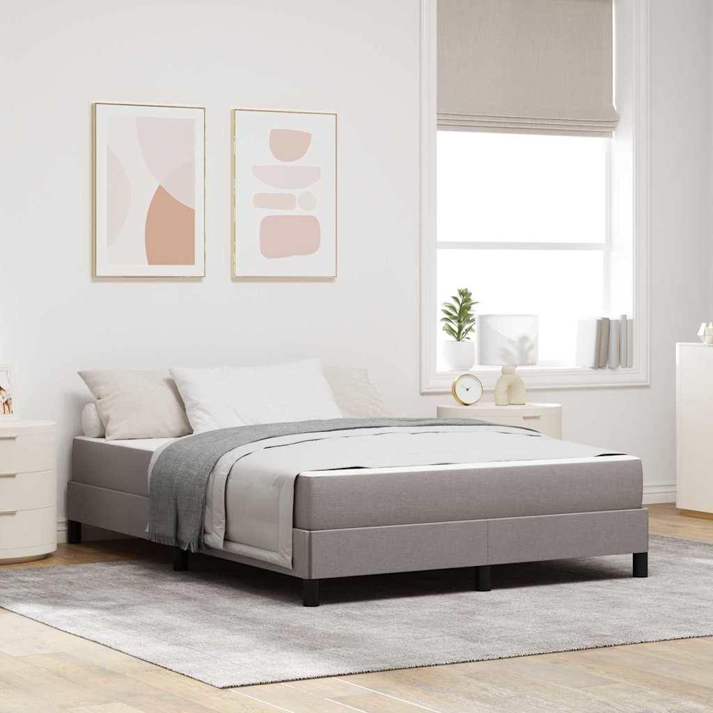 Box Spring Bed with Mattress Taupe 140 x 190 cm Fabric
