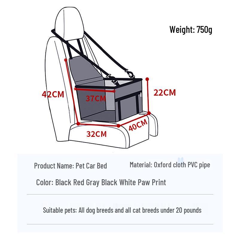 Pet Car Seat Pad: Safe Booster & Anti-Dirty Bed for Dogs & Cats