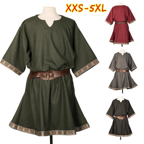 Costume Da Cavaliere Medievale Uomo, Tunica Vichinga Rinascimentale, Gonna Incrociata, Abbigliamento Retrò Per Halloween E Feste In Costume