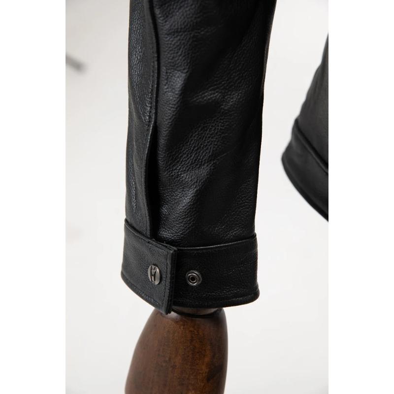 Chinese Size Genuine Leather Jacket Men Blue Black Natural Cowhide Slim Fit Men's Coat Casual Style Clothes Spring Autumn Asian Size M617