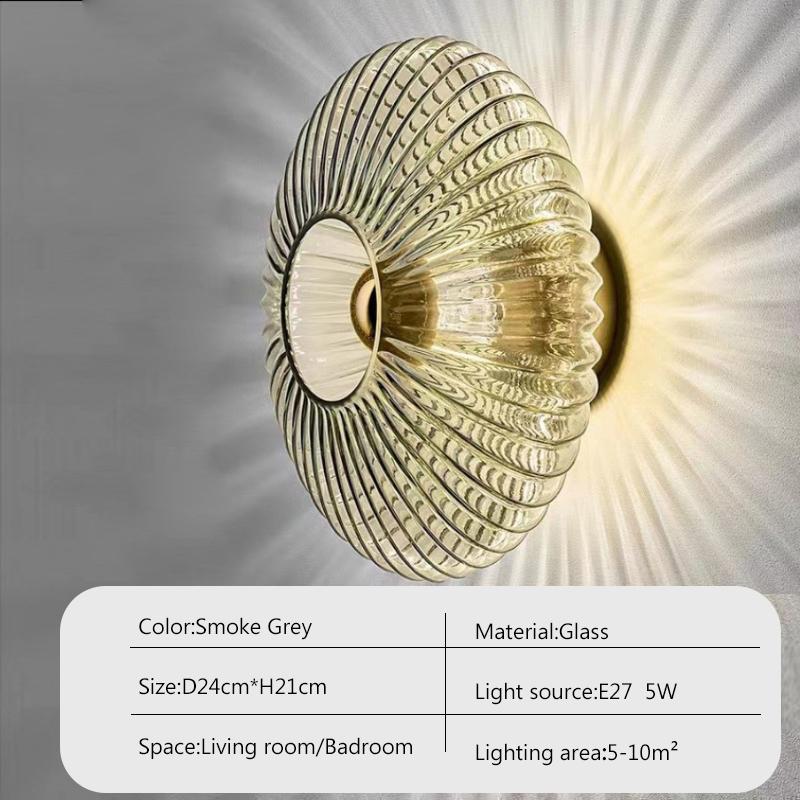 

Glass Wall Lamp Glass Wall Sconce For Corridor Background Bedroom Living Room Bedside Ambiance Wall Light Indoor Home Decor No bulb