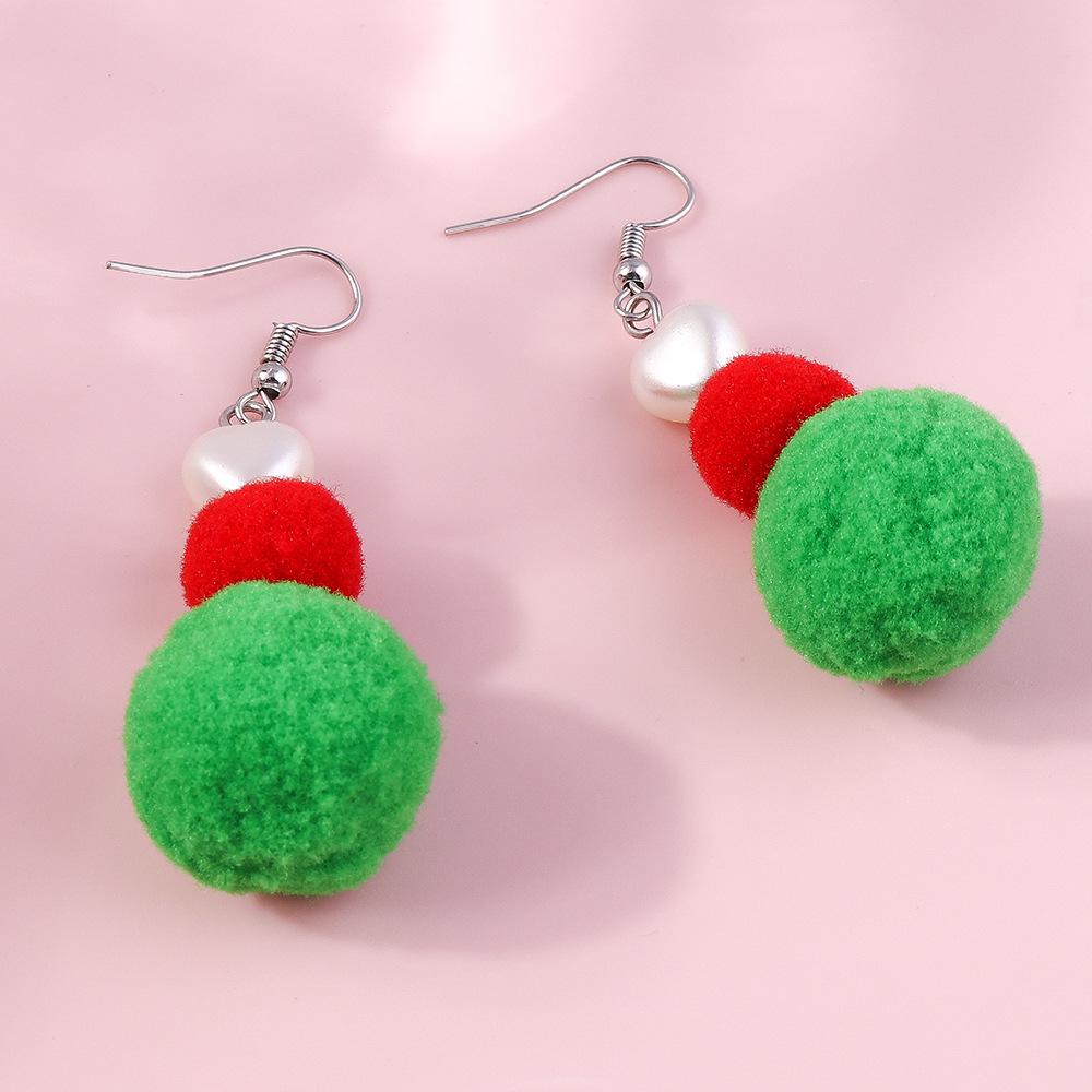 2023 Christmas Antler Plush Earrings with Bowknot - European and American Design