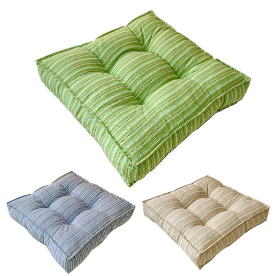 18" X 18" Seat Cushion Thickened Square Office Chair Pad Striped Soft Padded Hip Cushion Modern Floor Sitting Pad for Home Living Room Bedroom