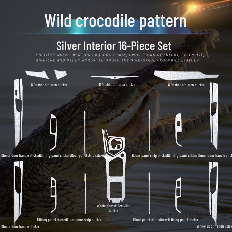 Crocodile Grain Film for Lynk & Co 01-06 Interior Gear Shift Decoration