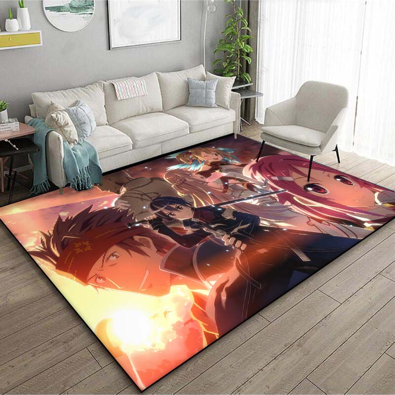 Anime S-Sword Art Online Printed Floor Mat Carpet 15 Sizes Living Room Bedroom Bedside Window Sill Bathroom Floor Mat Home Decor