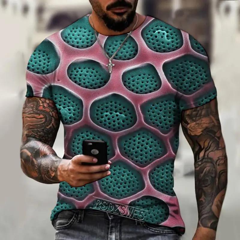 Brand Men's Summer Short Sleeve Three-dimensional Pattern 3d Printing Men's T-shirt Trendy Streetwear HD