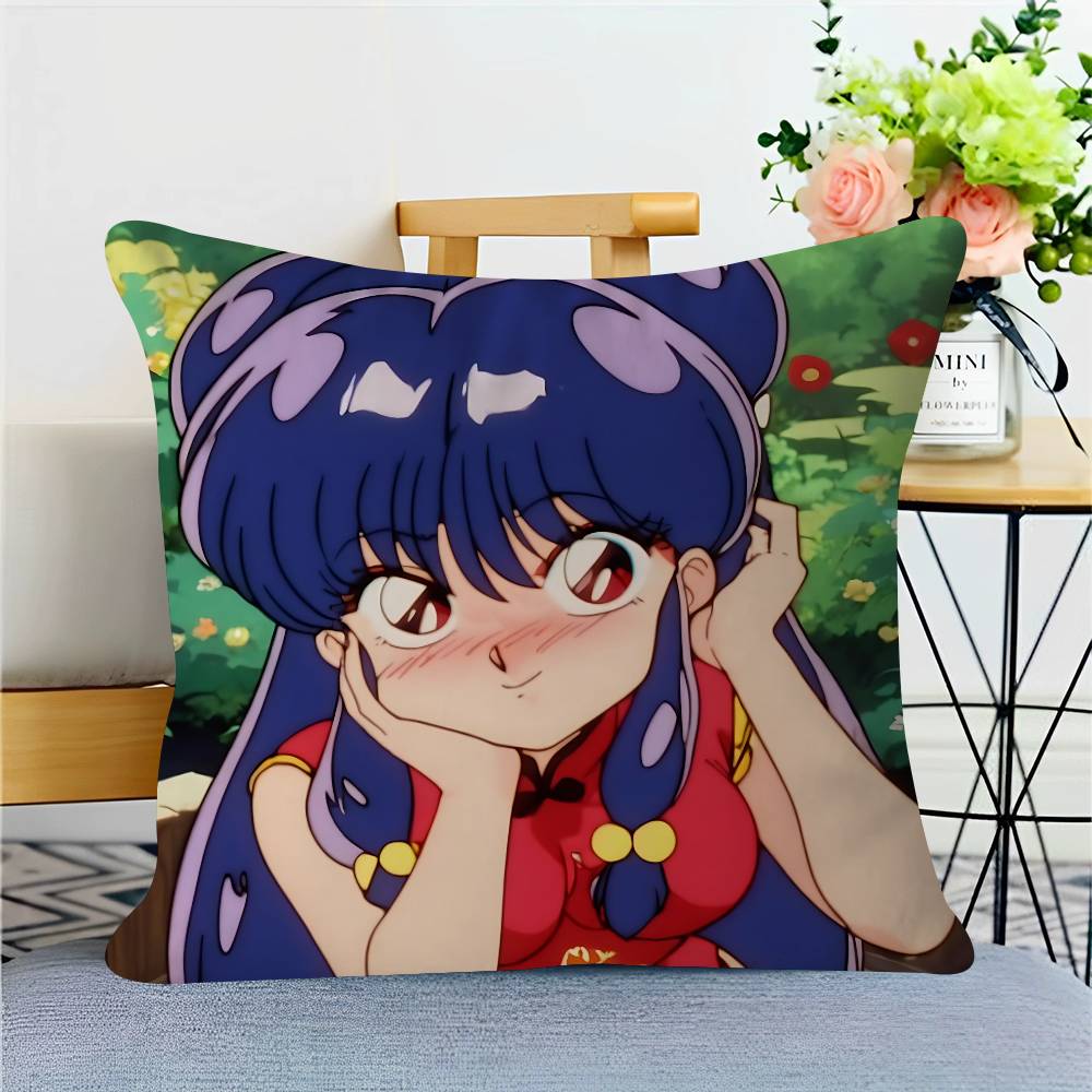 Ranma Anime Throw Pillow Cover 45x45cm Soft Cozy Cotton Outdoor Decorative Pillowcase Covers With Zipper For Couch Sofa Bedroom