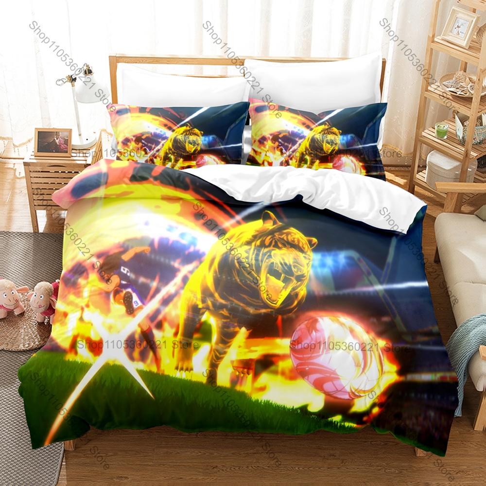 Personalità Captain Tsubasa Calcio Manga Set Biancheria da Letto Nuovo Microfibra Spazzolata Copripiumino Federa Singolo Matrimoniale Queen King Size Casa