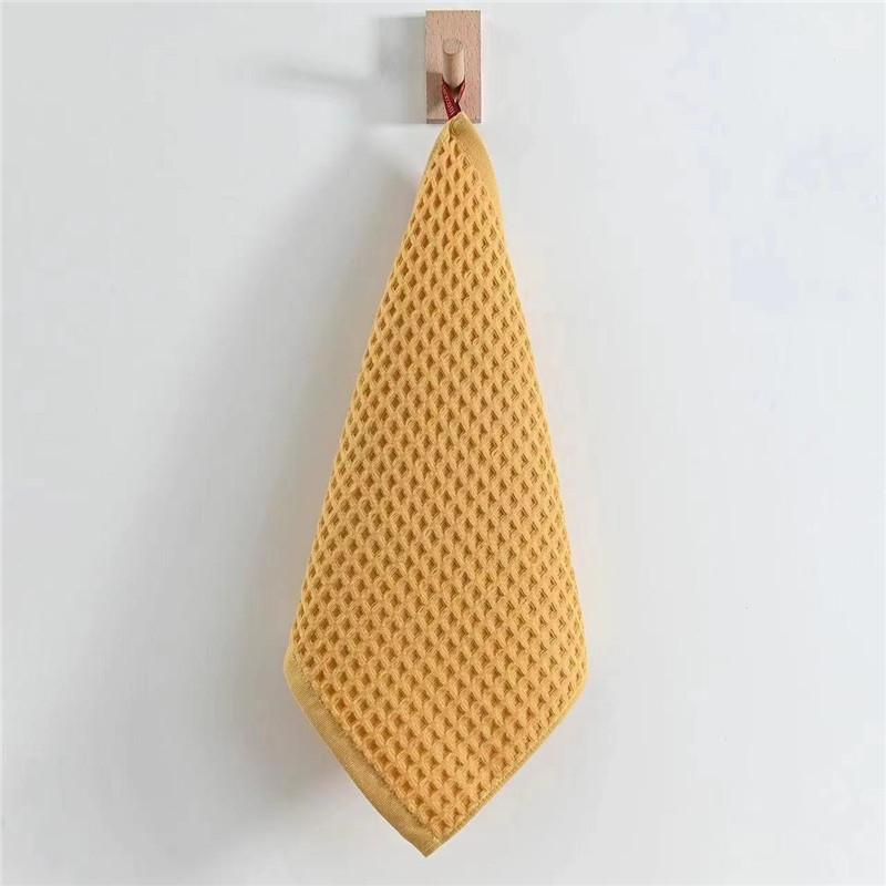1Pc 35x35cm Waffle Solid Color Cotton Soft Absorbent Children Adult Family Bathroom Face Towel Home Life