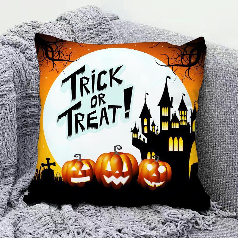 New Halloween Pillow Cover Halloween Horror Skull Witch Decorative Cushion Cover Event Decorative Cushion Cover