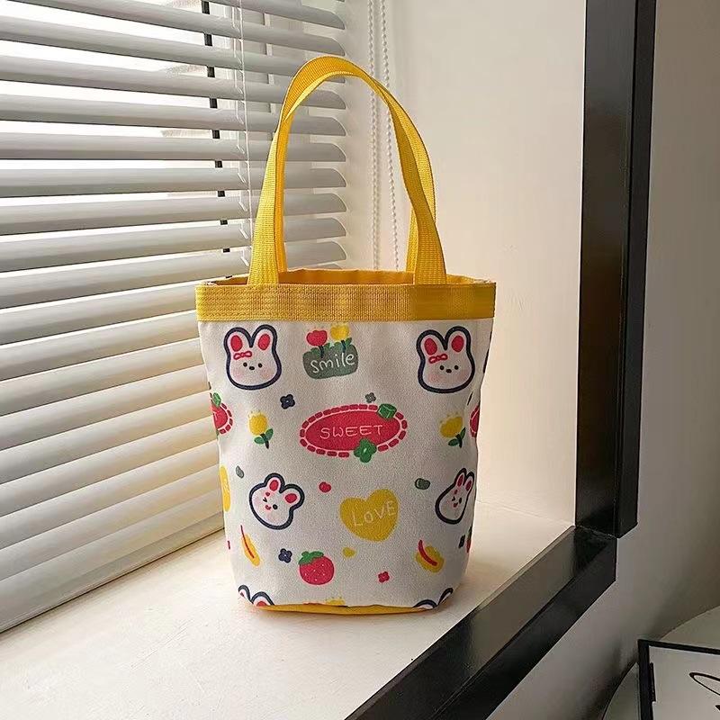 Cute Graffiti Bucket Bag for Women, Ins Style Cartoon Print Round Cylinder Handbag, Korean Fashion Shoulder Tote for Lunch and Daily Use