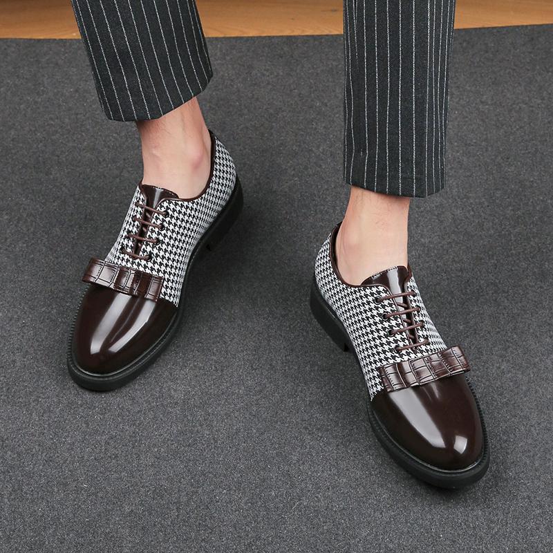 Fashion New Men's Bowtie Mixed Color Patent Leather Oxford Shoes Designer Formal Wedding Dress Homecoming Footwear