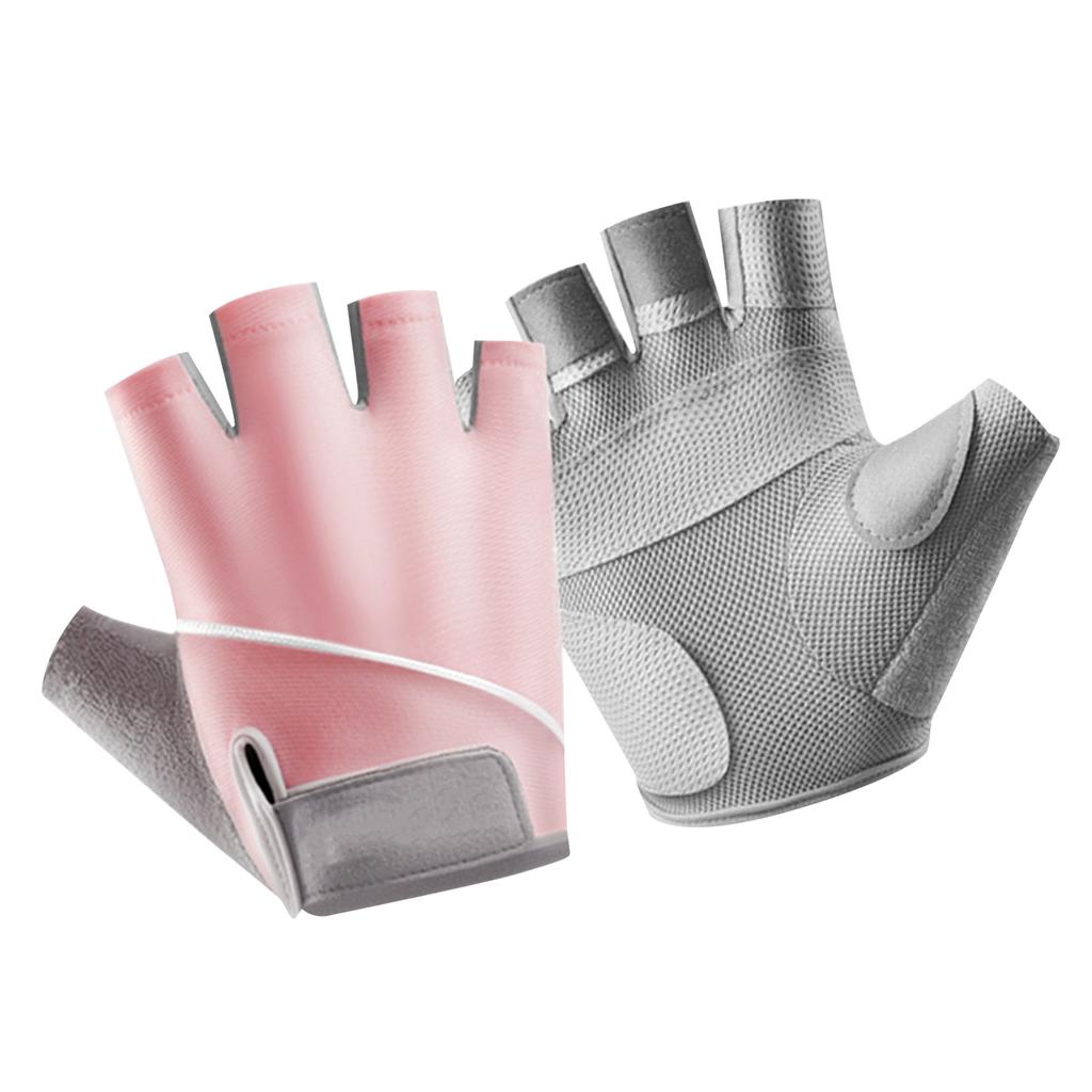Half Finger Sports Gloves Polyester Unisex Anti Slip Breathable Sun Cycling Gloves for Workout Motorcycle Gym