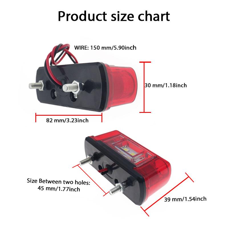 Nowy 12V 24V Led oświetlenie tablicy rejestracyjnej czerwony wodoodporny uniwersalny samochód ciężarówka przyczepa lampa tylna