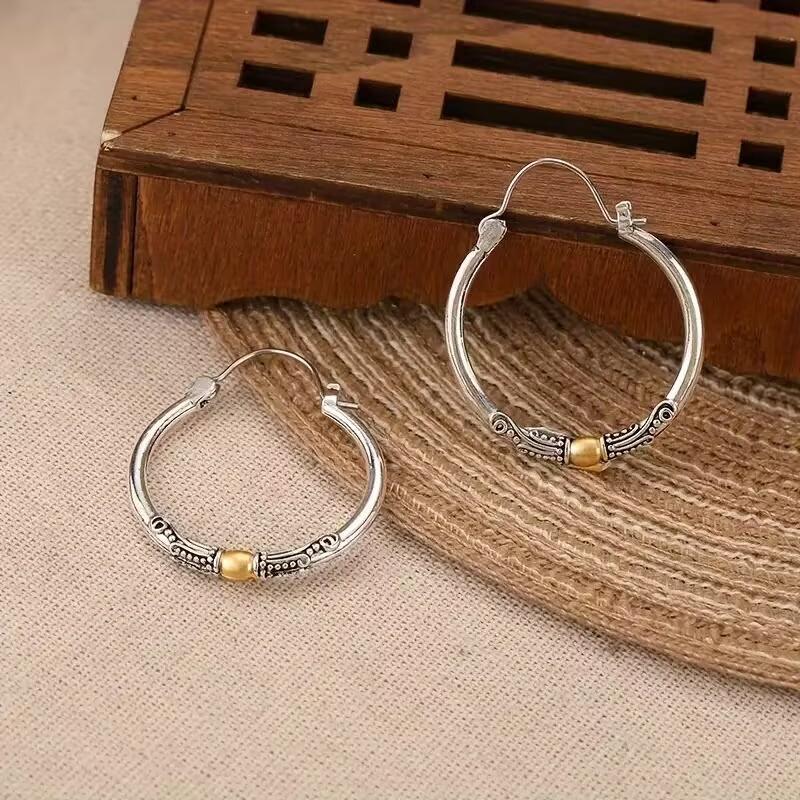 Vintage Simple Hoop Carved Patterns Dangle Earrings For Women Party Birthday  Jewelry 2024 New Custom Jewelry