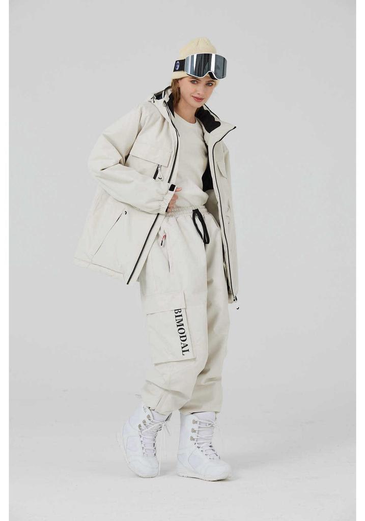 Unisex Logo Ski Suit Set: Warm, Loose-Fit for Snowboarding & Skiing Outdoors